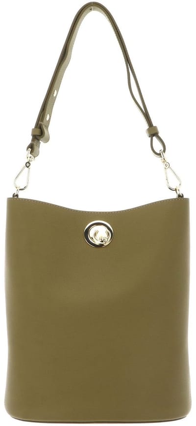 COCCINELLE Leren schoudertas Nikla Handbag Double Grainy Leather Seagrass / Sandshell kaki