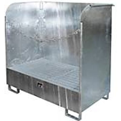 Gevaarlijk materiaal depot type GD-A BAUER, staal, L 1420 x B 750 x H 1370 mm, opvangbakinhoud 220 liter, thermisch verzinkt