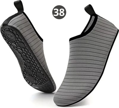 Bovista Waterschoenen Voor Kinderen & Volwassenen - Aqua Shoes - Aquaschoenen - Afzwemschoenen - Zwemles Schoenen - Grijs - Maat 38