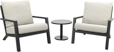 Boston/Canto loungestoelen set (3-delig) - Antraciet