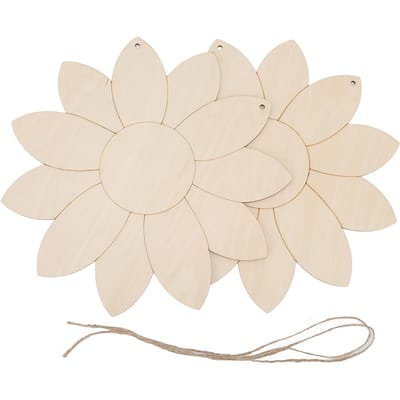2 stuks Houten Bloemsnijwerk DIY Lotusvorm Onafgewerkt Houtsnijwerk Huis Tuin Houtspaander Decor beige
