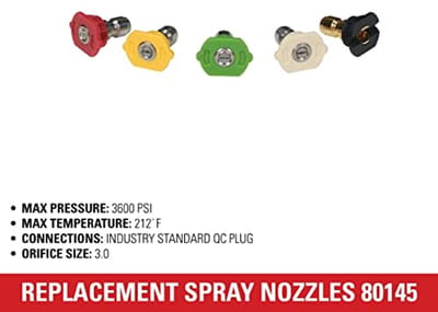Universele hogedrukreiniger sproeiers 3600 PSI, 1/4 inch Quick Connect, voor warm en koud water - 5 stuks
