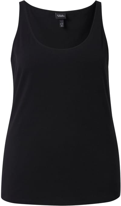 Ulla Popken - Dames - Ondertopje Slim ronde hals mouwloos - Zwart - Maat 46+