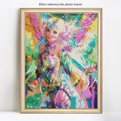 Peinture diamant 5D à faire soi-même, broderie complète ronde, motif animé, image en strass 20X30 blue