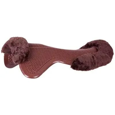 Zadelonderlegger voor paarden met zachte gel van schapenvacht BR Equitation