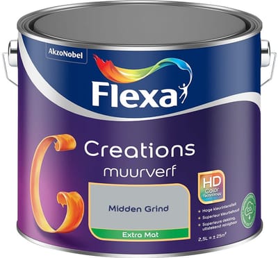 Flexa - Creations Muurverf Extra Mat - Midden Grind - Mengverf - 2,5 L