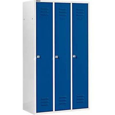 Schäfer Shop Select Kledinglocker met 3 compartimenten, cilinderslot, lichtgrijs/gentiaanblauw
