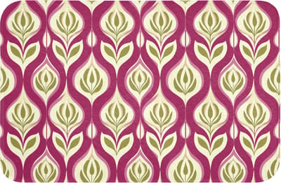 Badmat 60x40 cm - Antislip - Retro - Floraal - Paars - Badmatten voor badkamer - Badkamermat - Douchemat - Badkamer mat