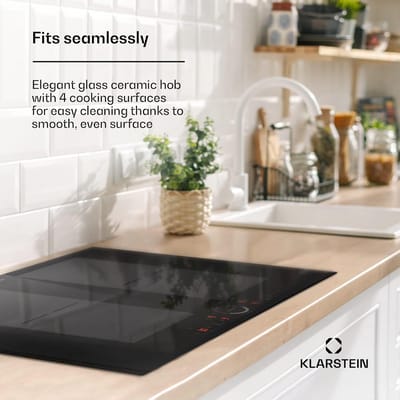 Inductie Kookplaat - Elektrisch Fornuis - Snel Koken - VarioHeating Zones - 70cm 4 Zones - Zwart