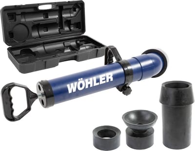 Wöhler PU 100 Professionele Ontstopper – Afvoerontstopper – Toiletontstopper – 3 adapters – incl. koffer