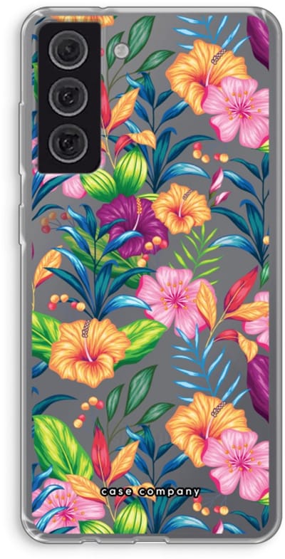 Case Company® - Hoesje geschikt voor Samsung Galaxy S21 FE hoesje - Tropisch 2 - Soft Cover Telefoonhoesje - Bescherming aan alle Kanten en Schermrand