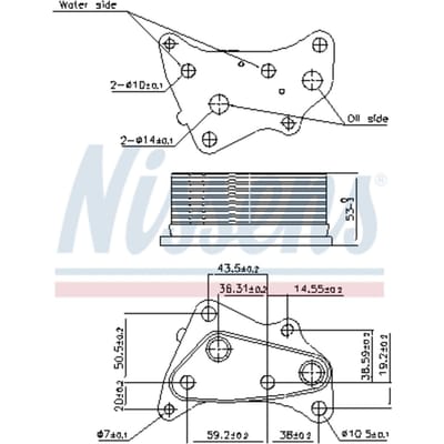 Olie radiator, motorolie NISSENS 91202