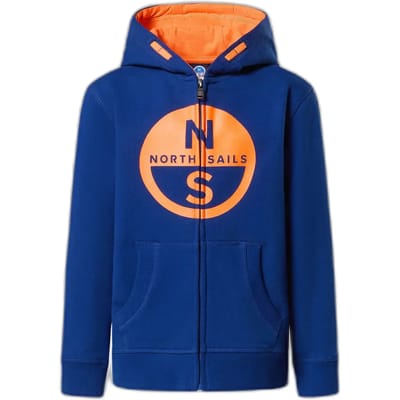 Hoodie met volle ritssluiting en kinderprint North Sails