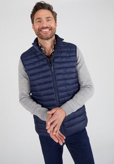 Damart - Thermolactyl gewatteerd mouwloze bodywarmer - Mannen - Blauw - (86-93) S