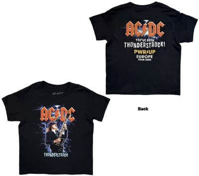 AC/DC - Thunderstruck EU Tour '25 Kinder Tshirt - Kids tm 6 jaar - Zwart