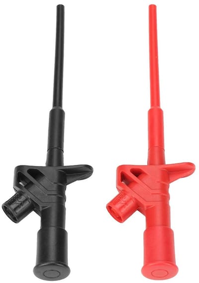 Set van 2 Multimeter Testkabels met Geïsoleerde Krokodillenklemmen en 4mm Banana Connector voor Elektrische Metingen en Diagnoses