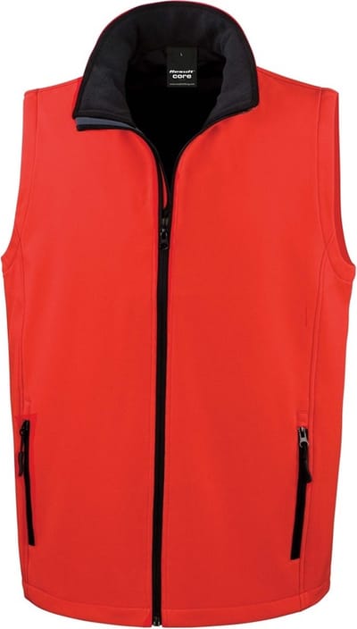 Softshell casual bodywarmer rood voor heren - Outdoorkleding wandelen/zeilen - Mouwloze vesten S (36/48)