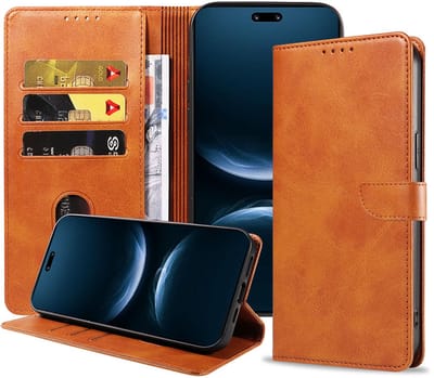 Geschikt voor Huawei Nova 14 Pro Telefoonhoesje Kunstleer met Magnetisch lipje en Pasjeshouder Book Case met Klepje - Walletcase with Cardslot - Bruin - Smartphonica geschikt voor Huawei Nova 14 Pro