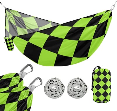 Camping Hangmat - Buiten Loungen - Ontspannen in Natuur - Met Boom Riemen - 290 x 138 cm