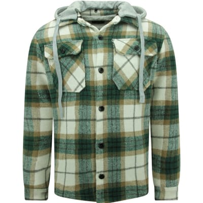Houthakkers Jas - Tussenjas Heren Lumberjacket Heren met Capuchon - 7091 - Groen