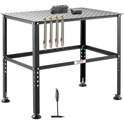 VEVOR lastafel 914,4 x 609,4 x 784,8 mm, montagetafel met een draagvermogen van 362 kg, werkbank met 16 mm montagegaten en antislipvoetjes voor las-, montage- en reparatiewerkzaamheden.