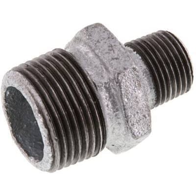 R 1'' x R 1/2'' Verzinkt Gietijzeren Borstnippel 25 Bar [2 Stuks]