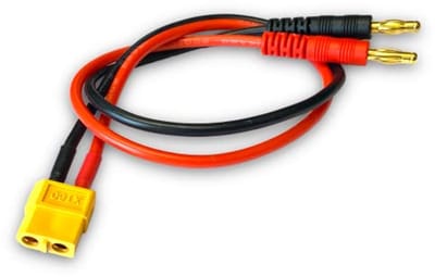 Premium Oplaadkabel XT60 Vrouwelijk voor Lipo Accu - 30 cm, 14 AWG, Gouden Stekker