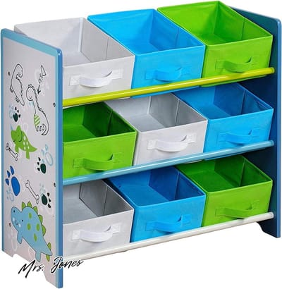 Mrs. Jones Opbergrek hout blauw 66 x 30 x 595 cm 177255 met extra opbergruimte .