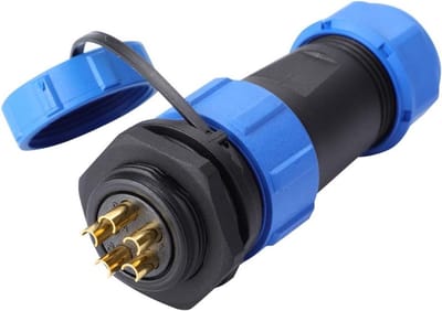 Waterdichte Male Connector 2Pin tot 9Pin voor Paneel en Chassis - Metaal, Goud Geplateerd, Geschikt voor Elektronische Toepassingen en Verlichting