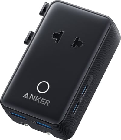 Anker Nano reisadapter - USB-stekker 5-poorts stroomadapter met 1 AC - 2 USB-A en 2 USB-C poorten - Slimme temperatuurregeling - Compatibel met alle landen en regio's - Ideaal voor op reis