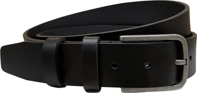 Leren Riem Zwart Van 3,5 cm Breed - Dames Riem Of Heren Riem - Maat 125 cm (Taillemaat tot 110 cm)