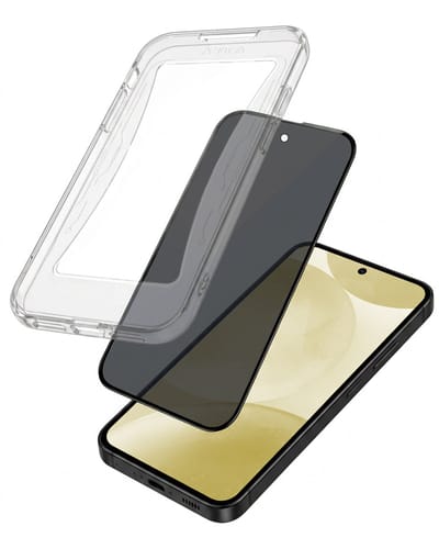 Anti-Spy Screenprotector - Geschikt voor Samsung Galaxy S24 - Met Installatie Kit - Flexibel Glas - Privacy Beschermglas - Tempered Glass - Screen Protector