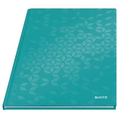 Leitz WOW notitieboek, A4 formaat, 80 geruite vellen, gebonden met harde kaft, FSC®-gecertificeerd, ijsblauw