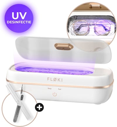 Floki® 2in1 Ultrasoon reiniger met UV Sterilisatie - Ultrasonic Cleaner 350ML - Brillenbad - Reinigingsapparaat voor Sieraden en Brillen - Bril schoonmaken
