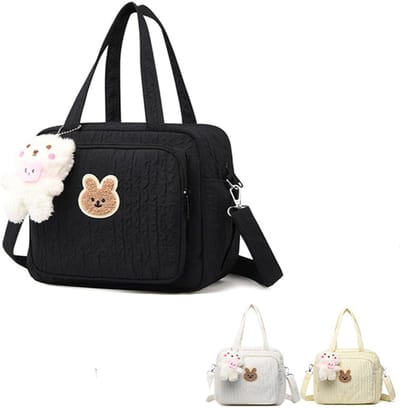 KZQ Luiertas tote mommy bag crossbody schoudertas multifunctionele verzorgingstas voor baby's waterdicht met geïsoleerde zakken reistas kraamcadeau zwart