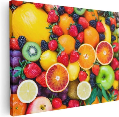 Artaza Canvas Schilderij Citroen - 40x30 cm - Klein - Wanddecoratie Fruit - Muurdecoratie Keuken - Kamer Accessoires Woonkamer