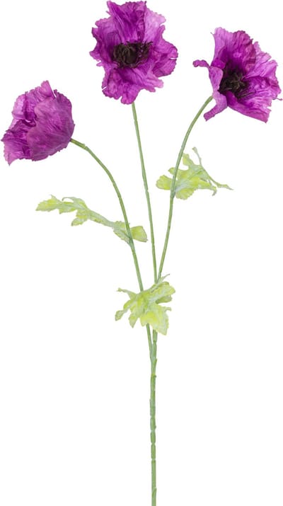 Easyplants | Kunstbloem Poppy 73 cm lila | Zijde | Nepbloemen | lila | Onderhoudsvrij | Kant-en-klaar
