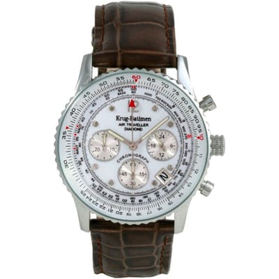 Krug Baumen Air Traveller Diamond 400501DS Heren Horloge 40mm 3 ATM