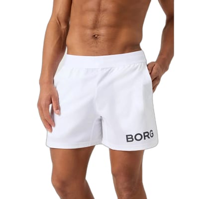 Björn Borg 6'' Korte Sportbroek Heren Korte broek mannen - Wit - Gerecycled Polyester - Maat S