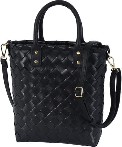 Handtas - Korte hengsels en schouderriem - Met binnentas - Tas - Handgevlochten - Handed By Little Grace - zwart - black