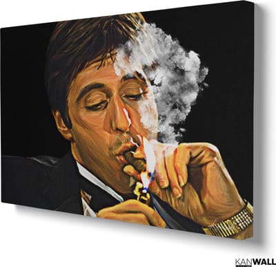 Luxe Canvas Schilderij Scarface | 40x60 | Woonkamer | Slaapkamer | Kantoor | Muziek | Design | Art | Modern | ** 4CM DIK! 3D EFFECT**