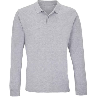SOLS Unisex Adult Planet Marl Pique Poloshirt met lange mouwen (Grijze Mergel)