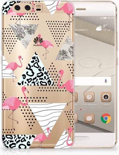 Huawei P10 Plus TPU Hoesje Flamingo Triangle