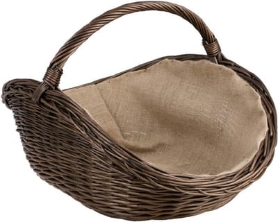 Donkerbruine Schoorsteenmand van Duurzaam Wilgenhout met Jute Bekleding