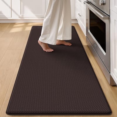 Zwarte Keukenmat 60 x 180 cm, Duurzame Antislip Mat voor Vermoeidheid, Waterdicht en Vlekbestendig voor Keuken en Kantoor