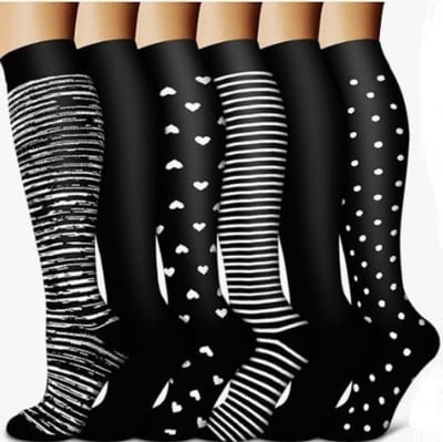 Verpakking van 6 paar unisex compressiesokken, kniekousen, steunkousen - beschermende sportcompressiesokken - S/M-3
