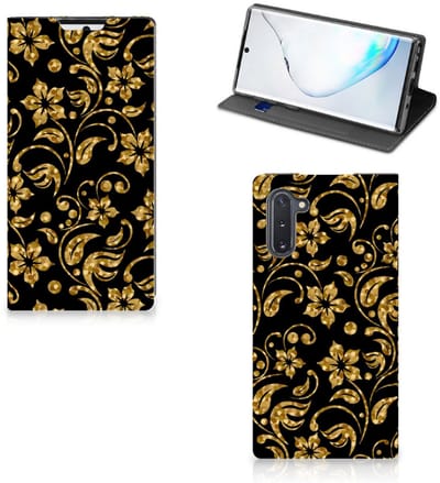Samsung Galaxy Note 10 Smart Cover Gouden Bloemen
