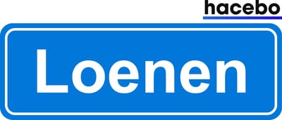 Hacebo - Plaatsnaam Sticker - 29x10 CM - Loenen sticker - Verkeersborden sticker - grappige cadeaus - Loenen