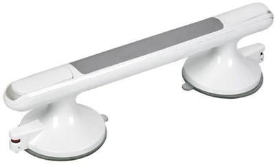 GELLDG Bad- en douchegrepen - Veiligheidsgreep met Zuignap - 33x8x10cm - Antislipstructuur voor Extra Grip - Geschikt voor Badkamer, Douche en Meer - Kunststof - Trekvermogen tot 130KG - Voor Gladde Wanden