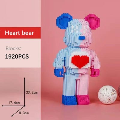 30 cm Cartoon Mini Liefde Gewelddadige Beer Bearbrick DIY Kinderspeelgoed Blok Micro Blokken Kerst Verjaardagscadeau